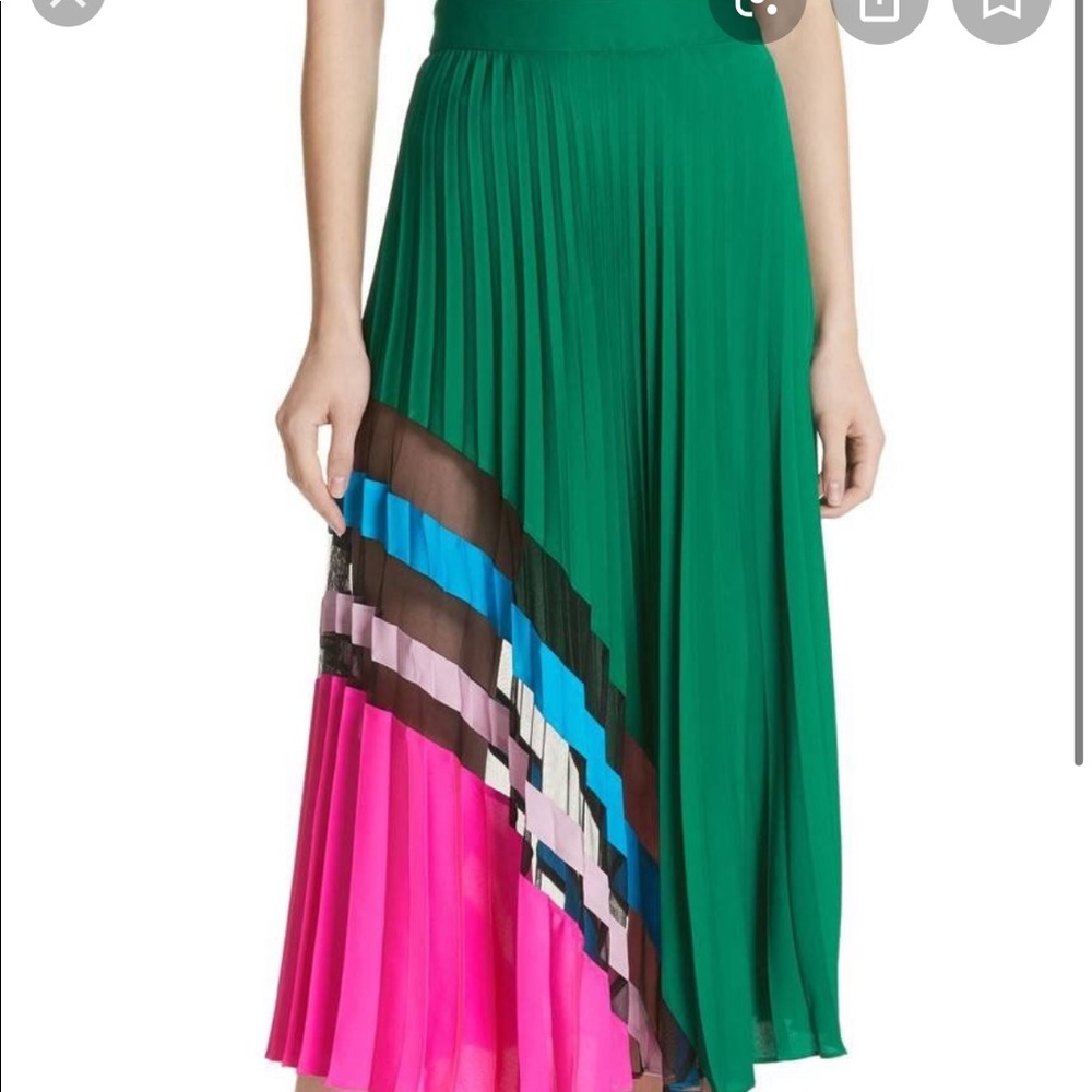 Milly pleated maxi skirt - emerald green
